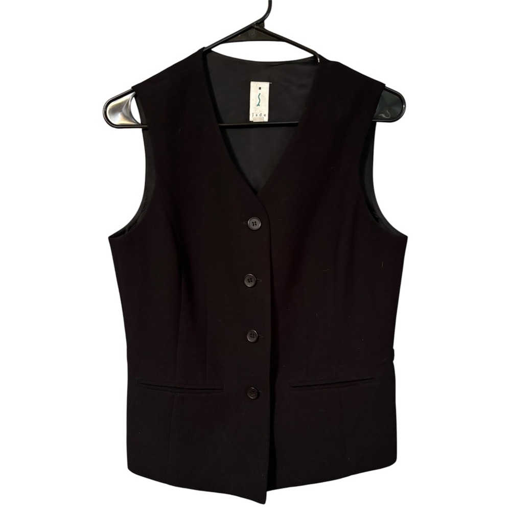 Jade Black Top with Teal Logo Detail